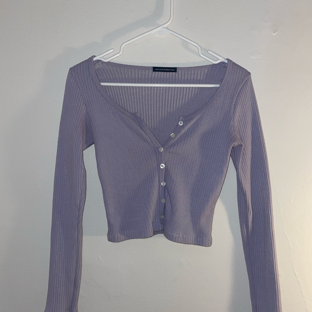Lavender Brandy Melville button up sweater